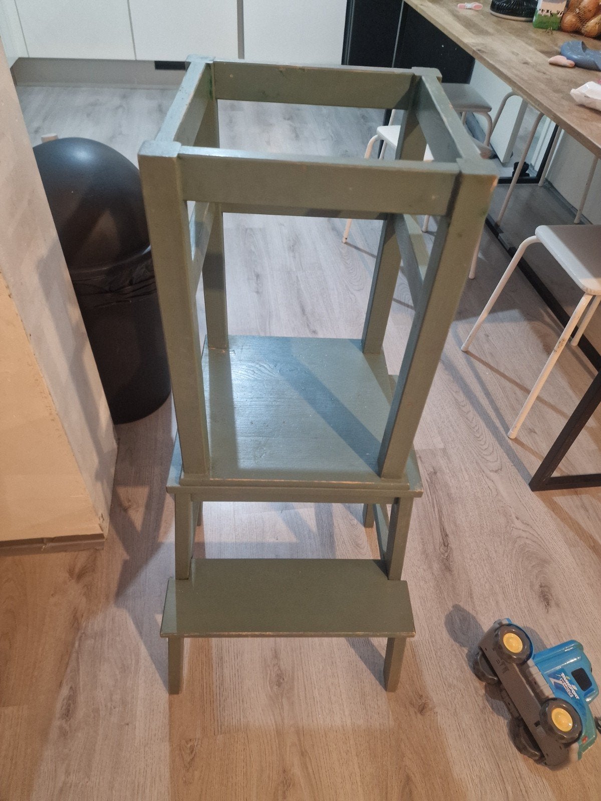 Houten leertoren/keukenhulp voor kinderen, Ophalen, Gebruikt, Hout
