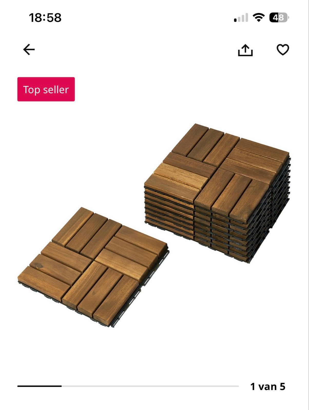 Nieuwe houten runnen terrastegels (15 hele en paar halve), Tuin en Terras, Ophalen of Verzenden, Nieuw, Hout