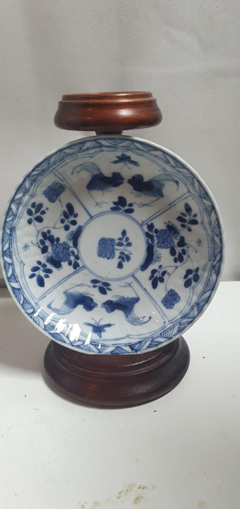 Chinees schotel met hanen decor, Antiek en Kunst, Antiek | Porselein, Ophalen of Verzenden