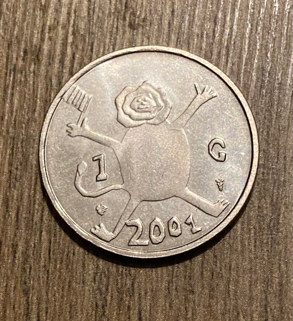 1 gulden 2001 Loeki, Postzegels en Munten, Munten | Nederland, Ophalen of Verzenden, Koningin Beatrix, 1 gulden, Losse munt