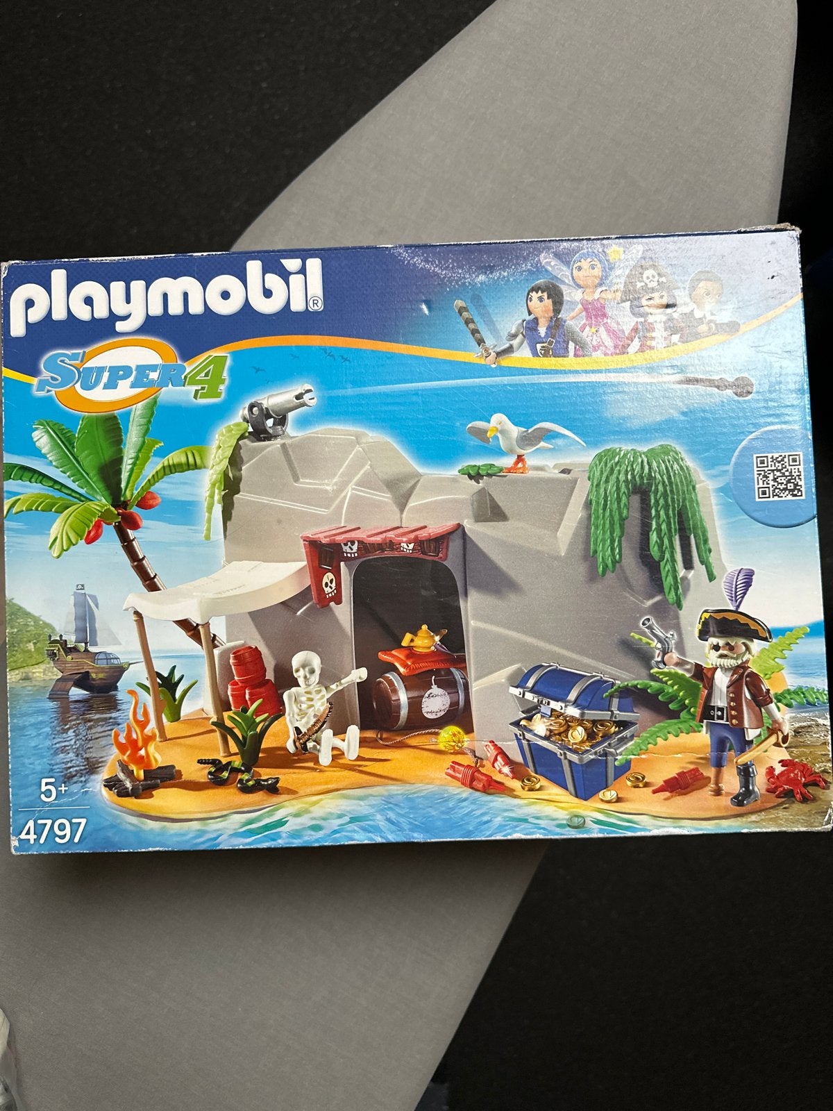 Playmobil Super 4 Pirateneiland met originele doos, Kinderen en Baby's, Pirates, Gebruikt, Complete set, Overige typen