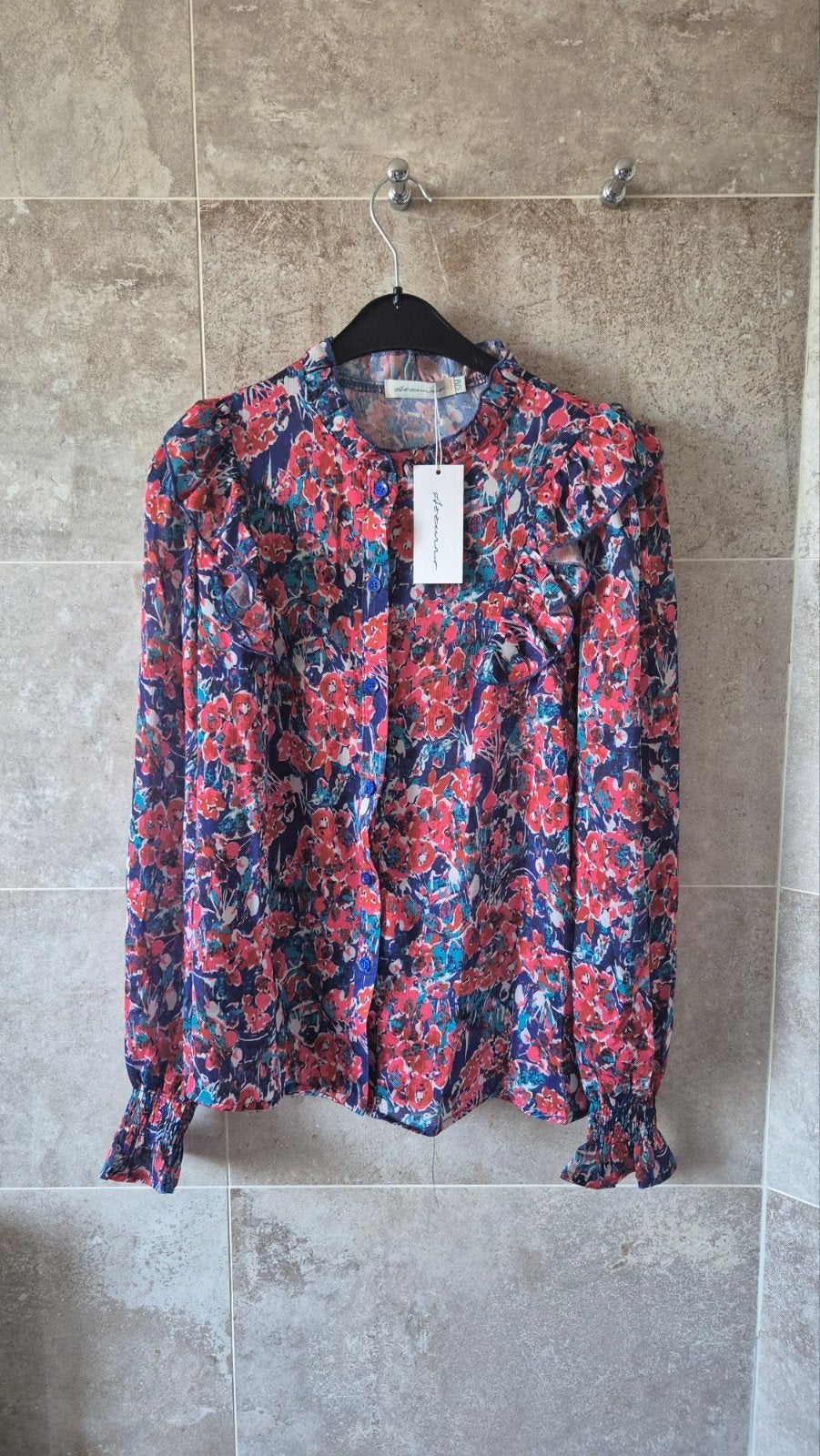 Azzurro Blouse Bloemenprint Maat S/M Nieuw, Azzurro, Meerkleurig, Nieuw, Ophalen of Verzenden