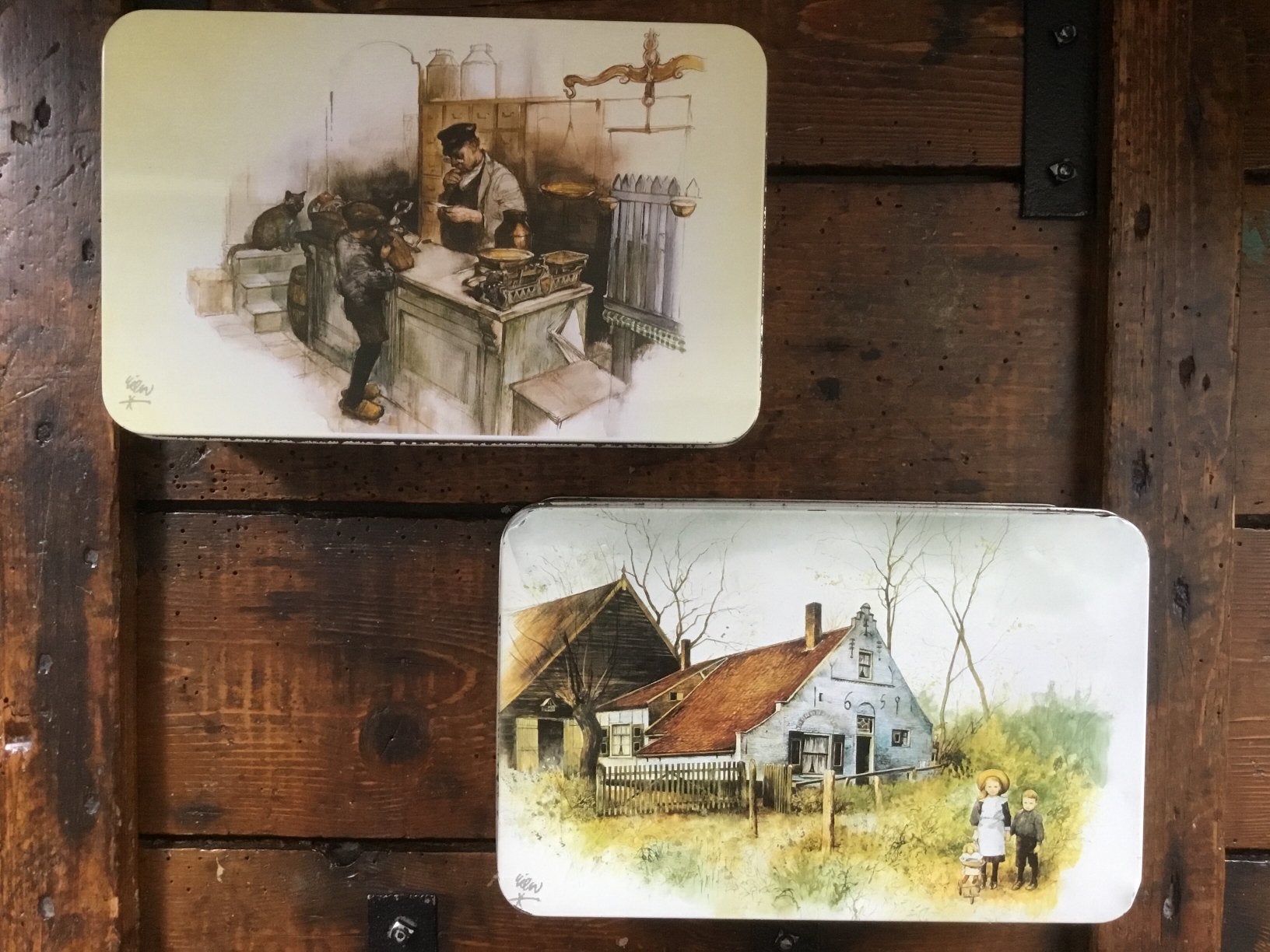 Rien Poortvliet, 2 blikken., Verzamelen, Ophalen of Verzenden, Overige