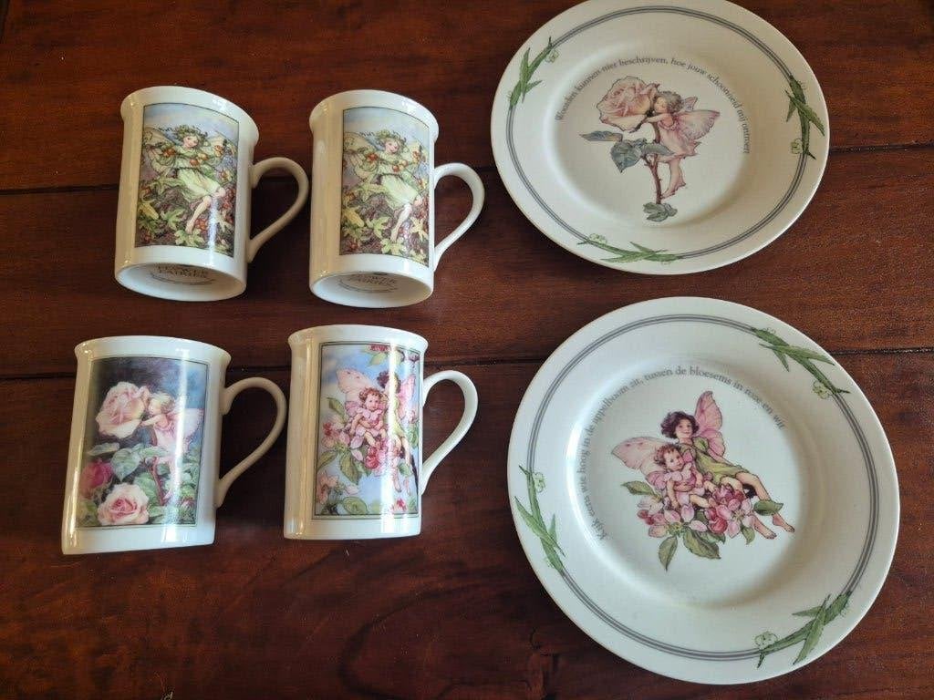Douwe Egberts Flower Fairies - mokken borden, Huis en Inrichting, Overige typen, Ophalen of Verzenden, Zo goed als nieuw, Overige stijlen