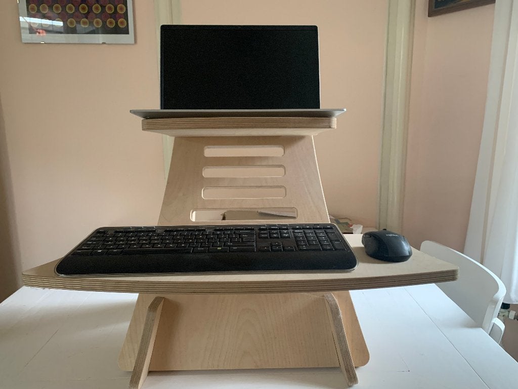 Houten bureau verhoger/ stabureau, Huis en Inrichting, Ophalen, In hoogte verstelbaar, Scandinavisch, Hout