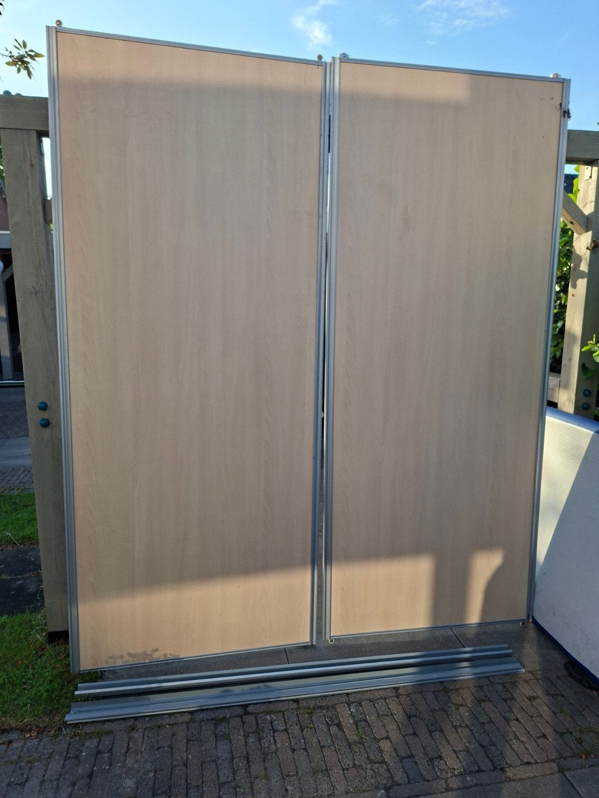 Twee houten panelen met metalen frame, Huis en Inrichting, Gebruikt, 50 tot 100 cm, Minder dan 25 cm, Modern