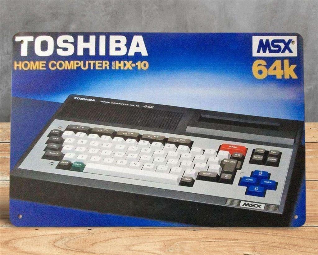 MSX Toshiba Home Computer Metalen Wandbord, Verzenden, Nieuw