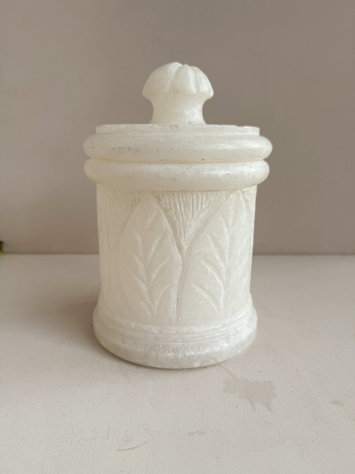 Decoratieve stenen voorraadpot met deksel, Ophalen of Verzenden