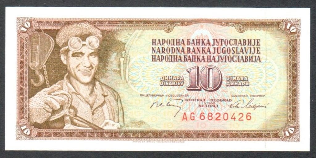 Bankbiljet - Joegoslavië 10 Dinara 1968 - UNC., Ophalen of Verzenden, Joegoslavië, Los biljet