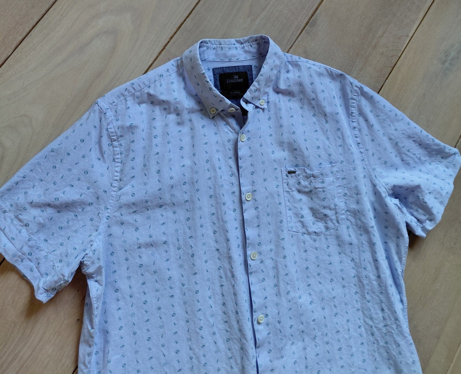 als nw VANGUARD heren overhemd mt xlarge, Blauw, Ophalen of Verzenden, Zo goed als nieuw, Halswijdte 41/42 (L)