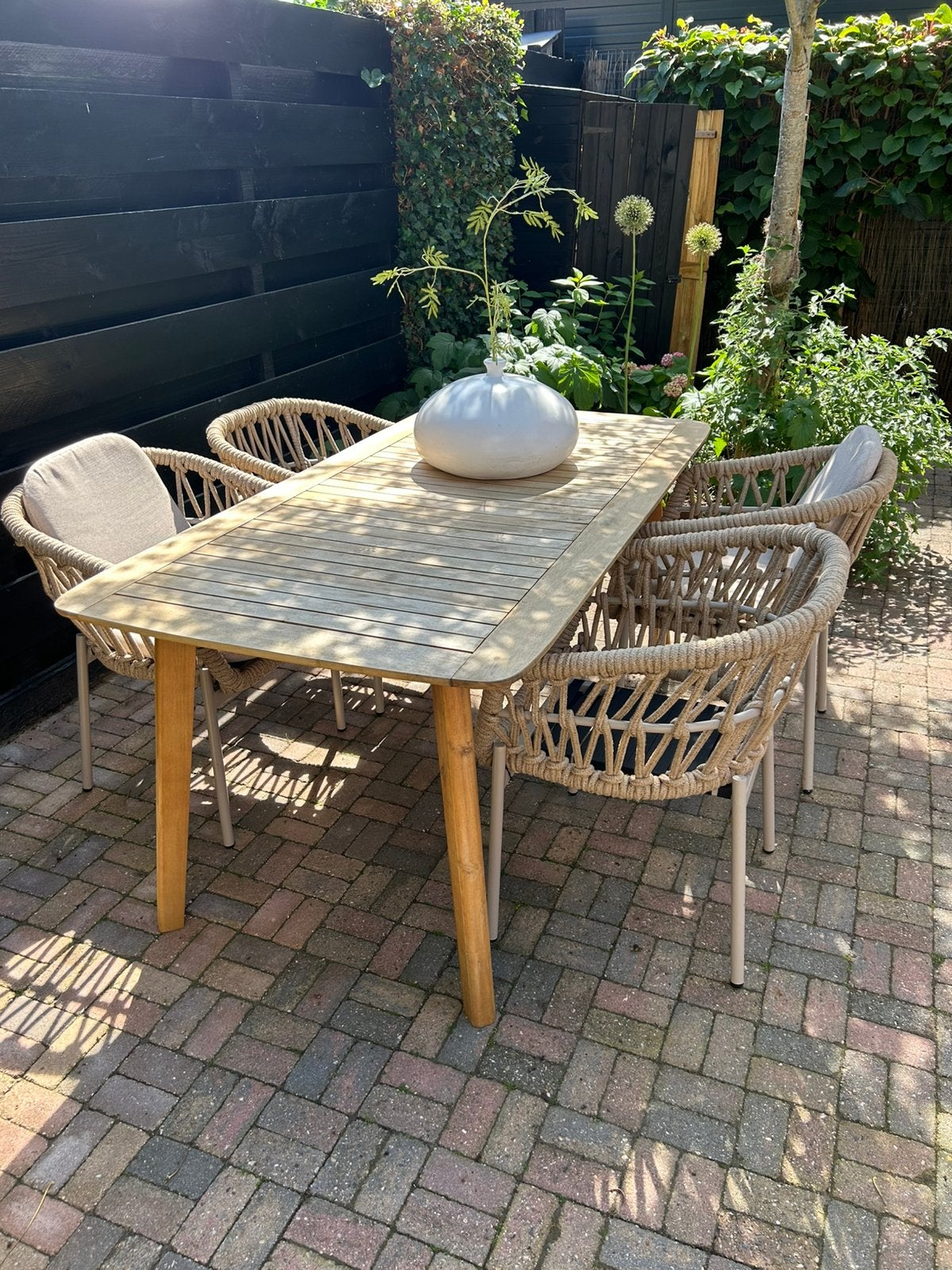 Houten tuintafel, Tuin en Terras, Tuintafels, Ophalen, Zo goed als nieuw, Rechthoekig, Hout