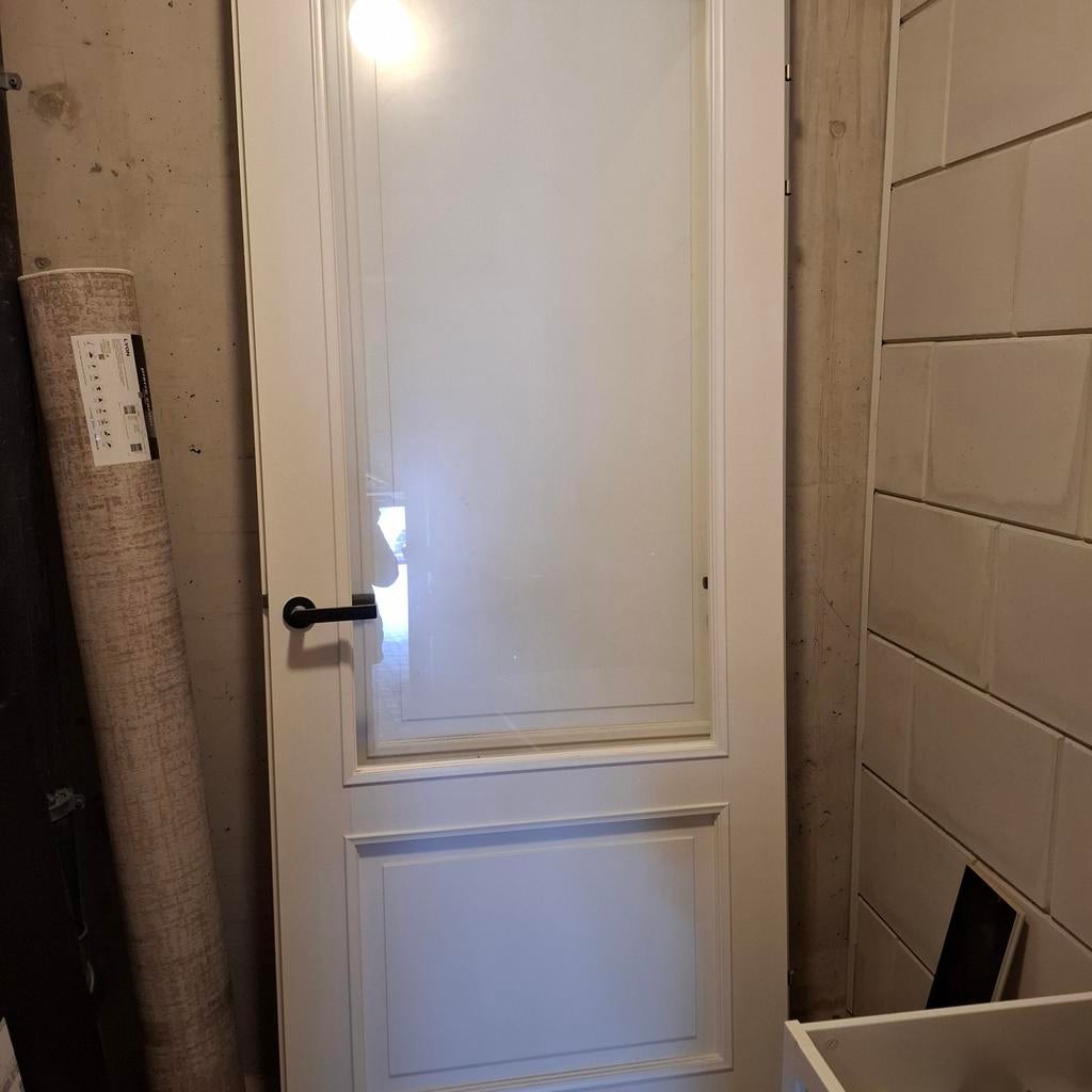 Witte binnendeuren  met glas en paneel, incl. beslag, Doe-het-zelf en Verbouw, Deuren en Horren, Ophalen, 80 tot 100 cm, Binnendeur