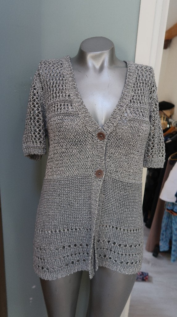 Olsen mooi grijs gehaakt vest m/L, Maat 38/40 (M), Olsen, Ophalen of Verzenden, Zo goed als nieuw