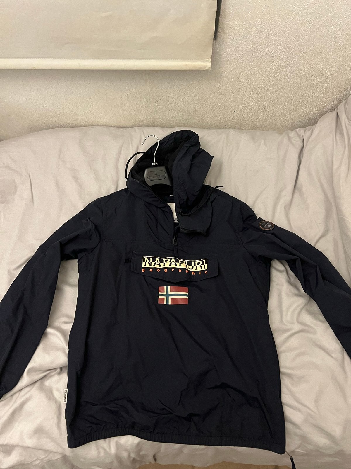 Napapijri Jas - Donkerblauw Anorak, Ophalen of Verzenden, Zo goed als nieuw, Maat 48/50 (M), Blauw