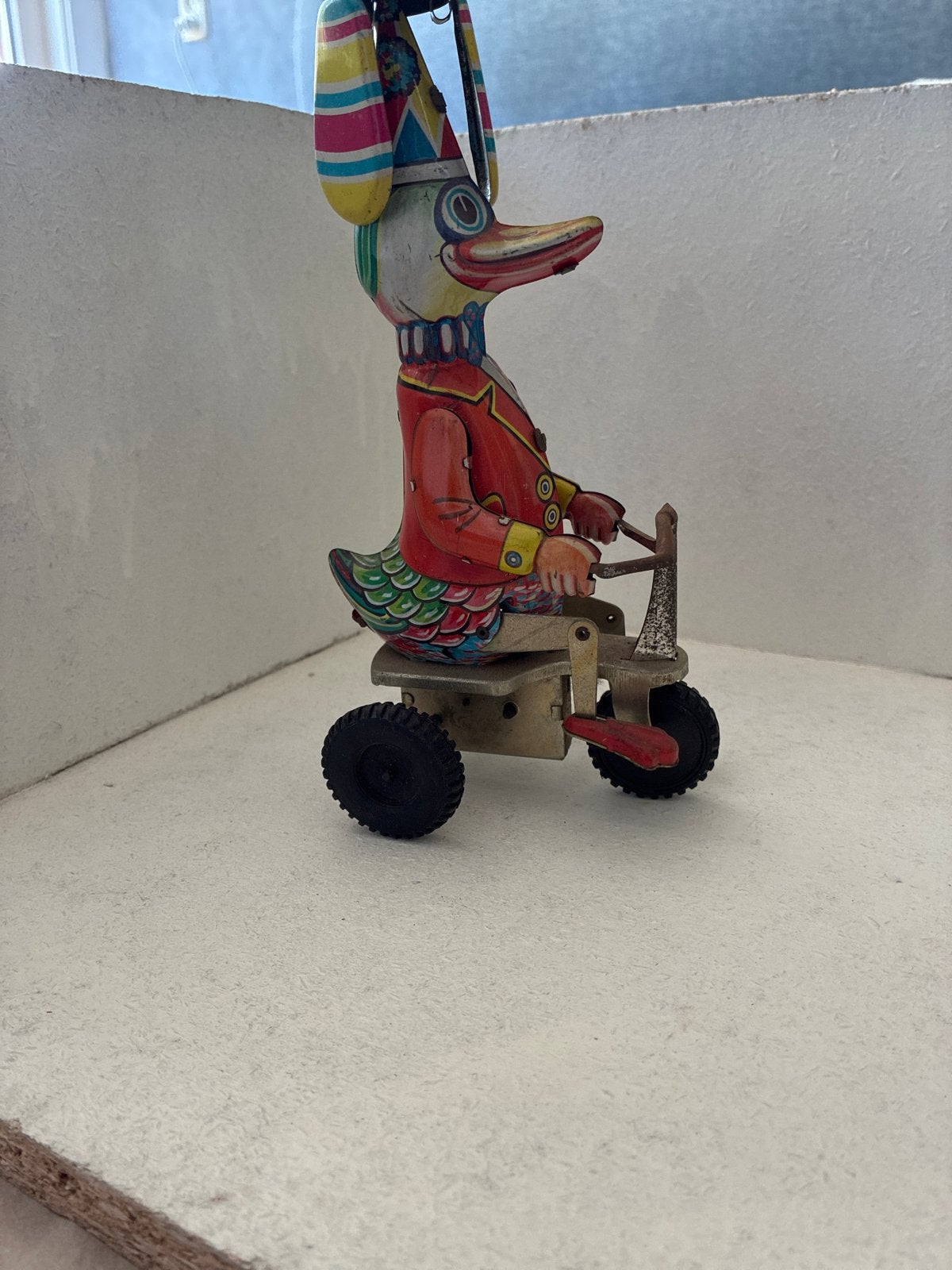 Vintage blikken eend op driewieler - Made in China, Ophalen of Verzenden