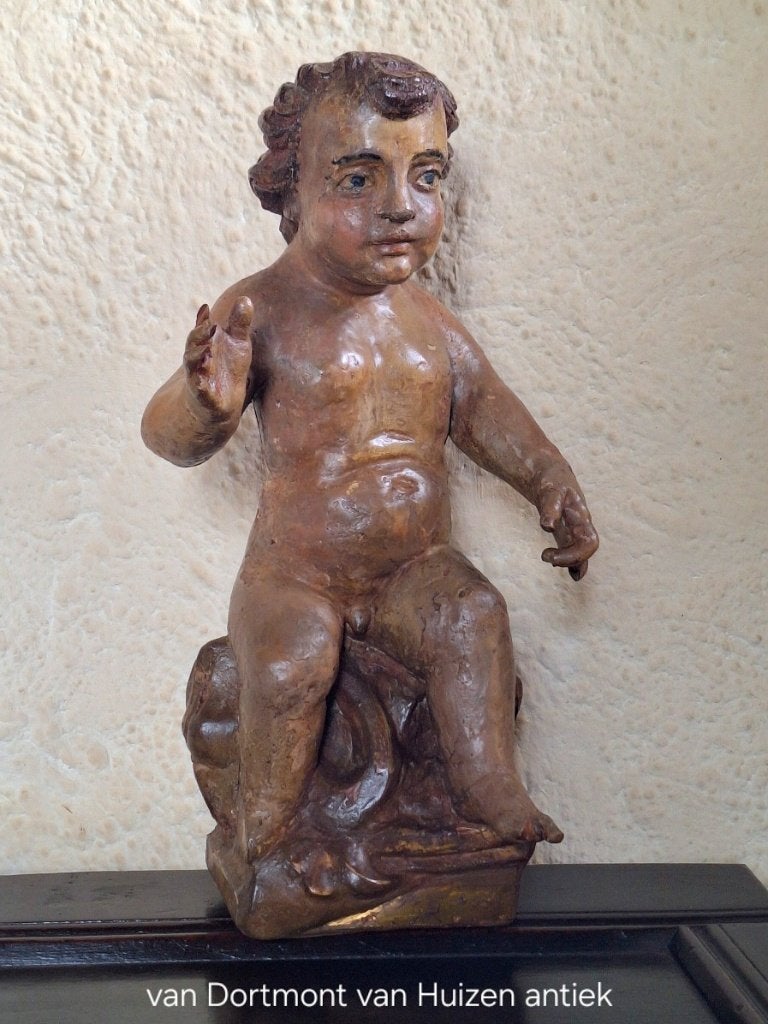 18e eeuwse Putto, Antiek en Kunst, Kunst | Beelden en Houtsnijwerken, Ophalen, Beeld, Hout, Overige stijlen
