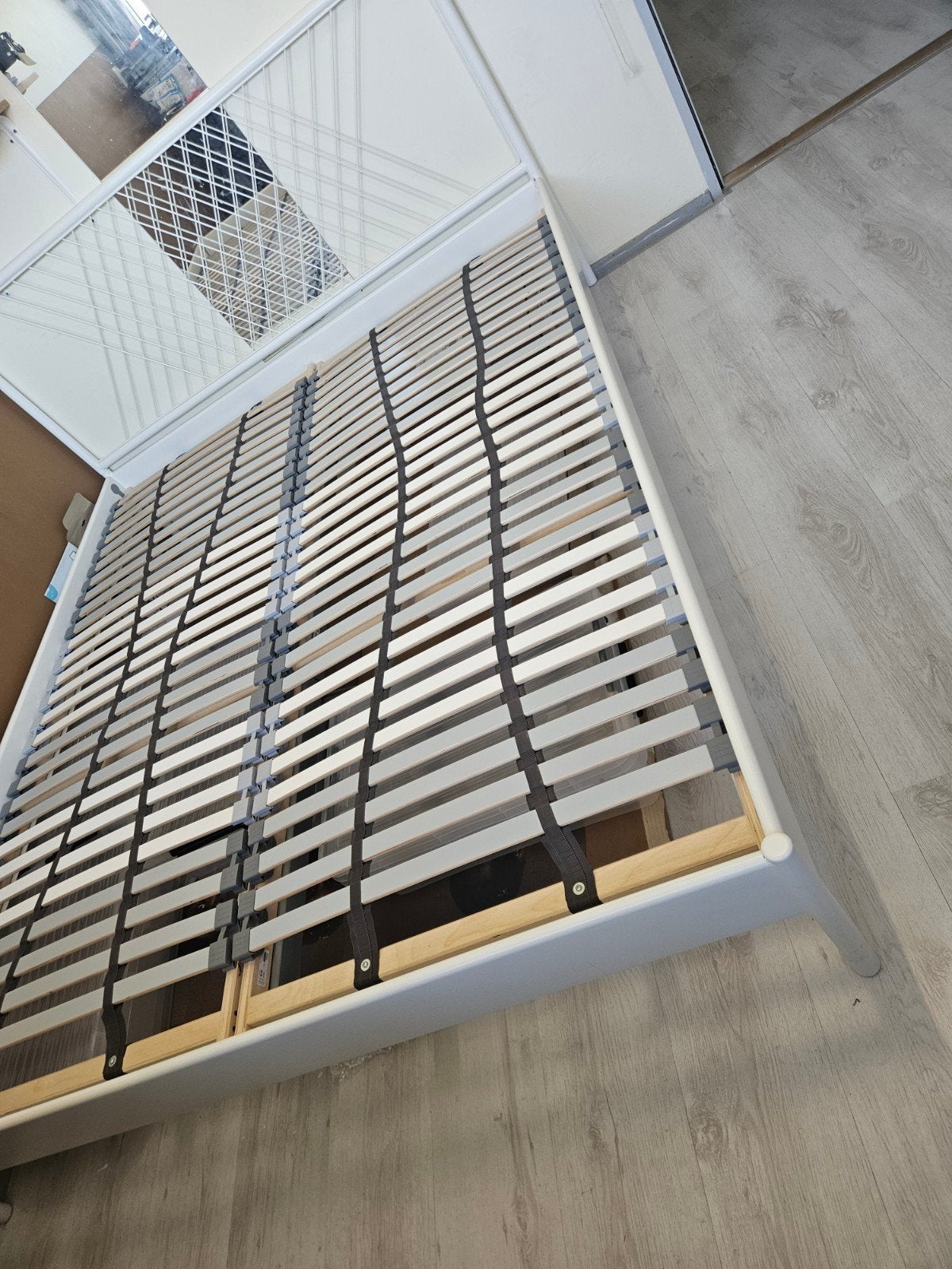 Ikea Nesttun bedframe 160x200 - Zo goed als nieuw, Ophalen, Wit, Tweepersoons, Zo goed als nieuw