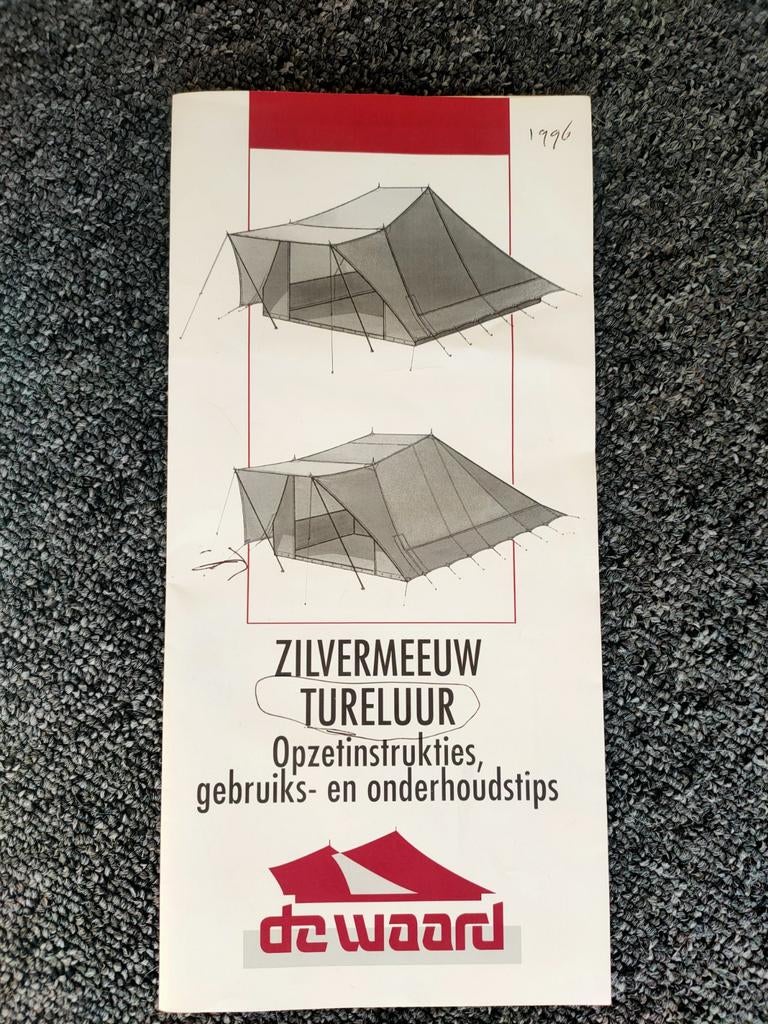 De Waard Zilvermeeuw/Tureluur originele opzetinstructies, Caravans en Kamperen, Tenten, Ophalen of Verzenden