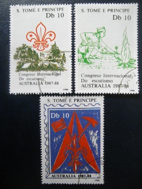 Postzegels S. Tome E Principe 1988 scouting - cw. € 7,50., Ophalen of Verzenden, Overige landen, Gestempeld