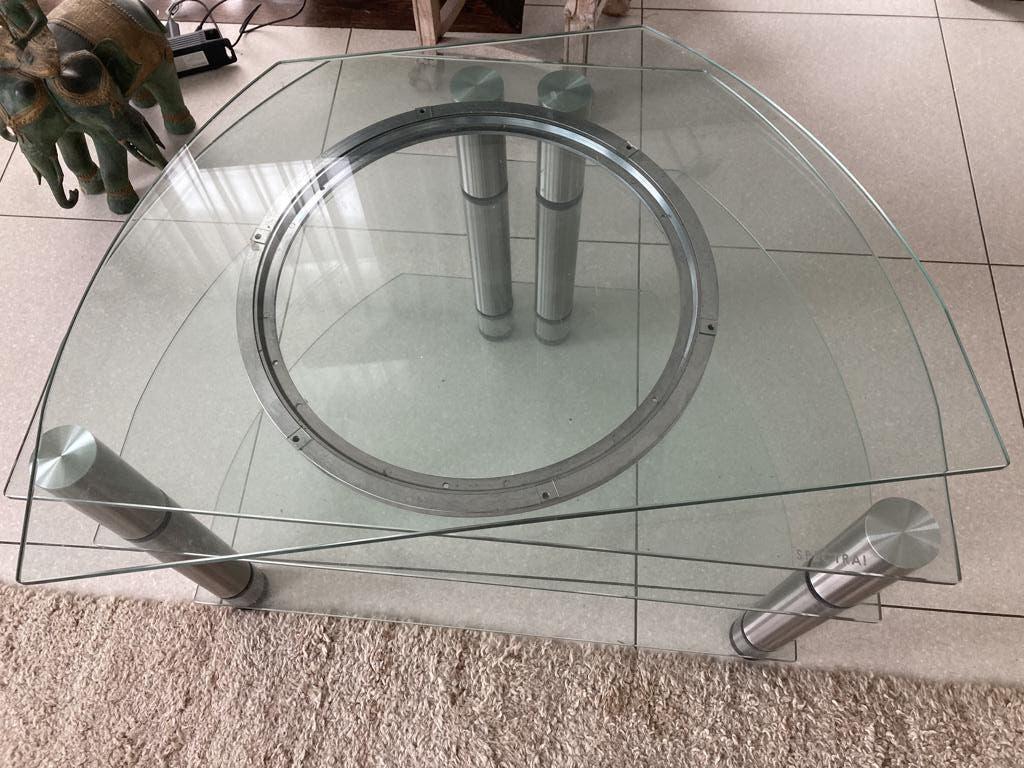 spectral tv tafel gelaagd glas draaibaar plateau, MODERN, Minder dan 100 cm, 25 tot 50 cm, 50 tot 100 cm