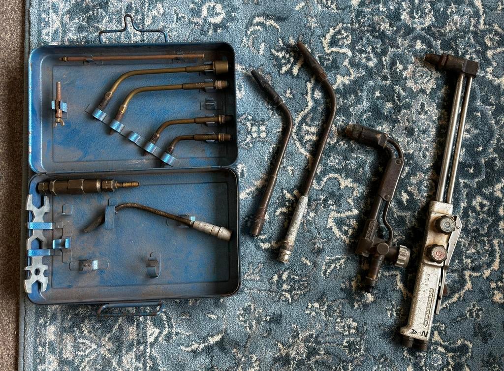 Messer Griesheim snijbrander set, 2 branders + opzetstukken, Ophalen of Verzenden, Gebruikt