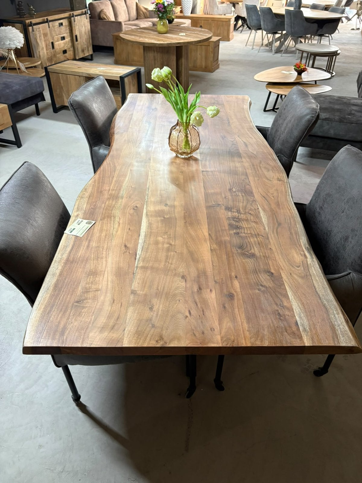 Boomstamtafel 240 cm €400,-, Huis en Inrichting, Ophalen, Nieuw, Rechthoekig, 200 cm of meer
