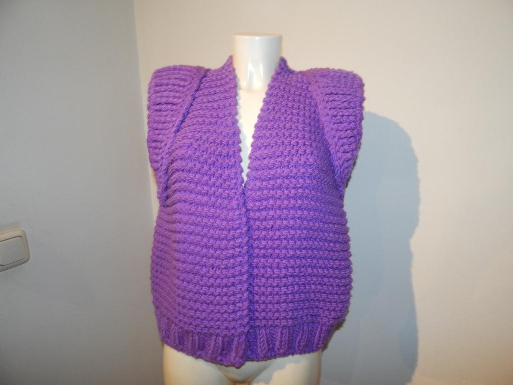 Kiro by Kim trendy grof gebreid vest uitstaand deel One size, Kiro by kim, Verzenden, Paars, Maat 42/44 (L)