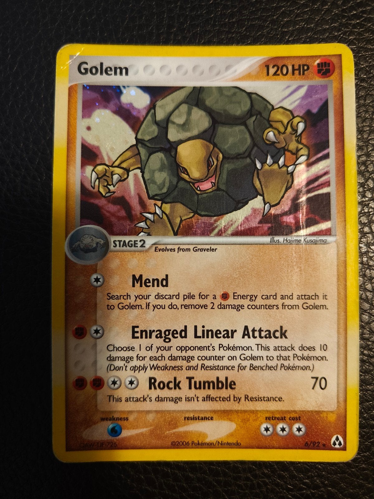 Holo Golem Pokemon kaart 6/92, Ophalen of Verzenden, Gebruikt, Losse kaart, Foil