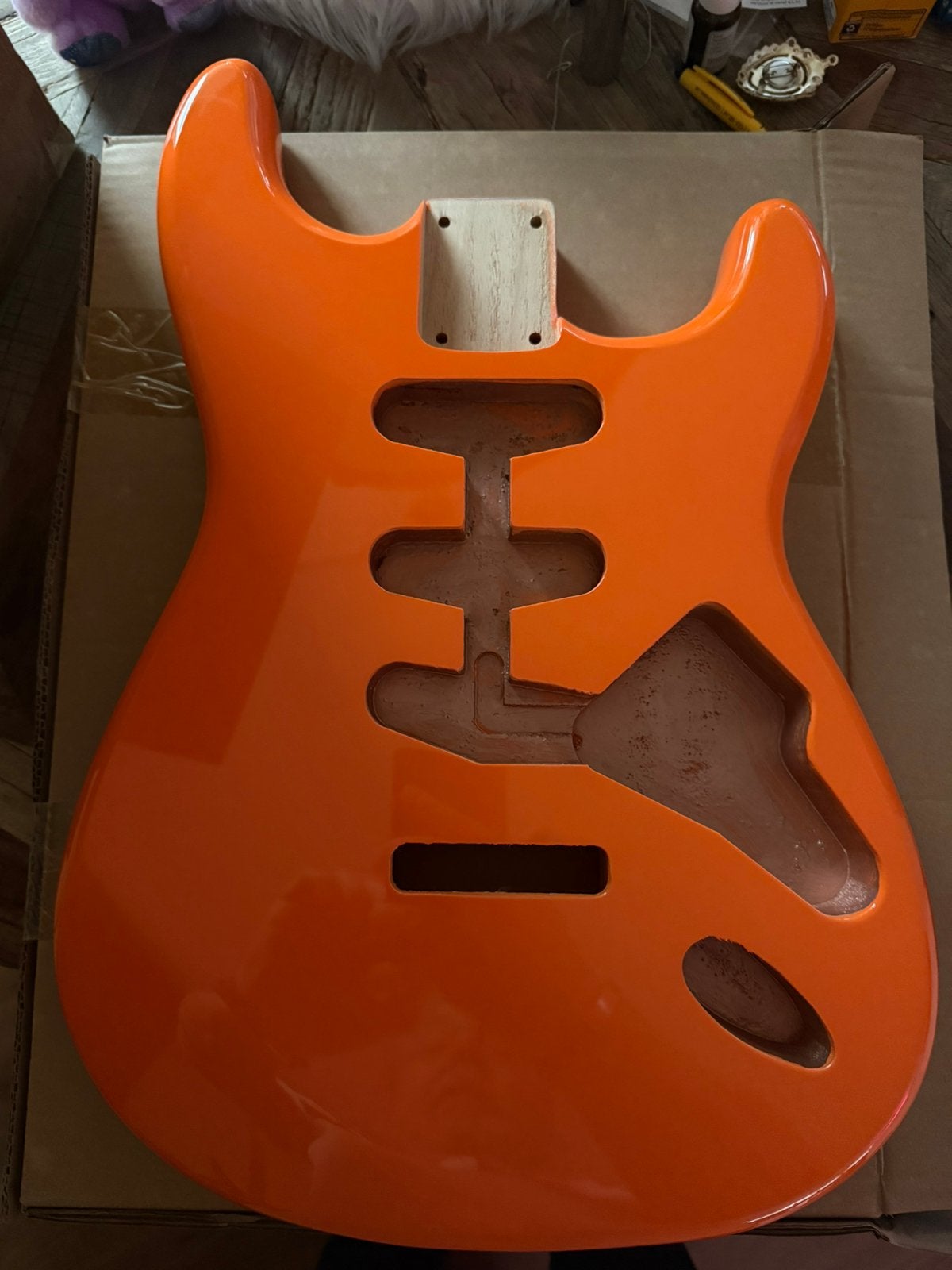 Stratocaster body Capri Orange elzen poly finish “ neww, Verzenden, Geen, Geen, Jpsg