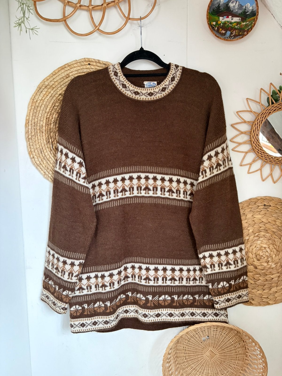 Vintage alpaca wollen trui uit Peru, Ophalen of Verzenden, Zo goed als nieuw, Maat 56/58 (XL)