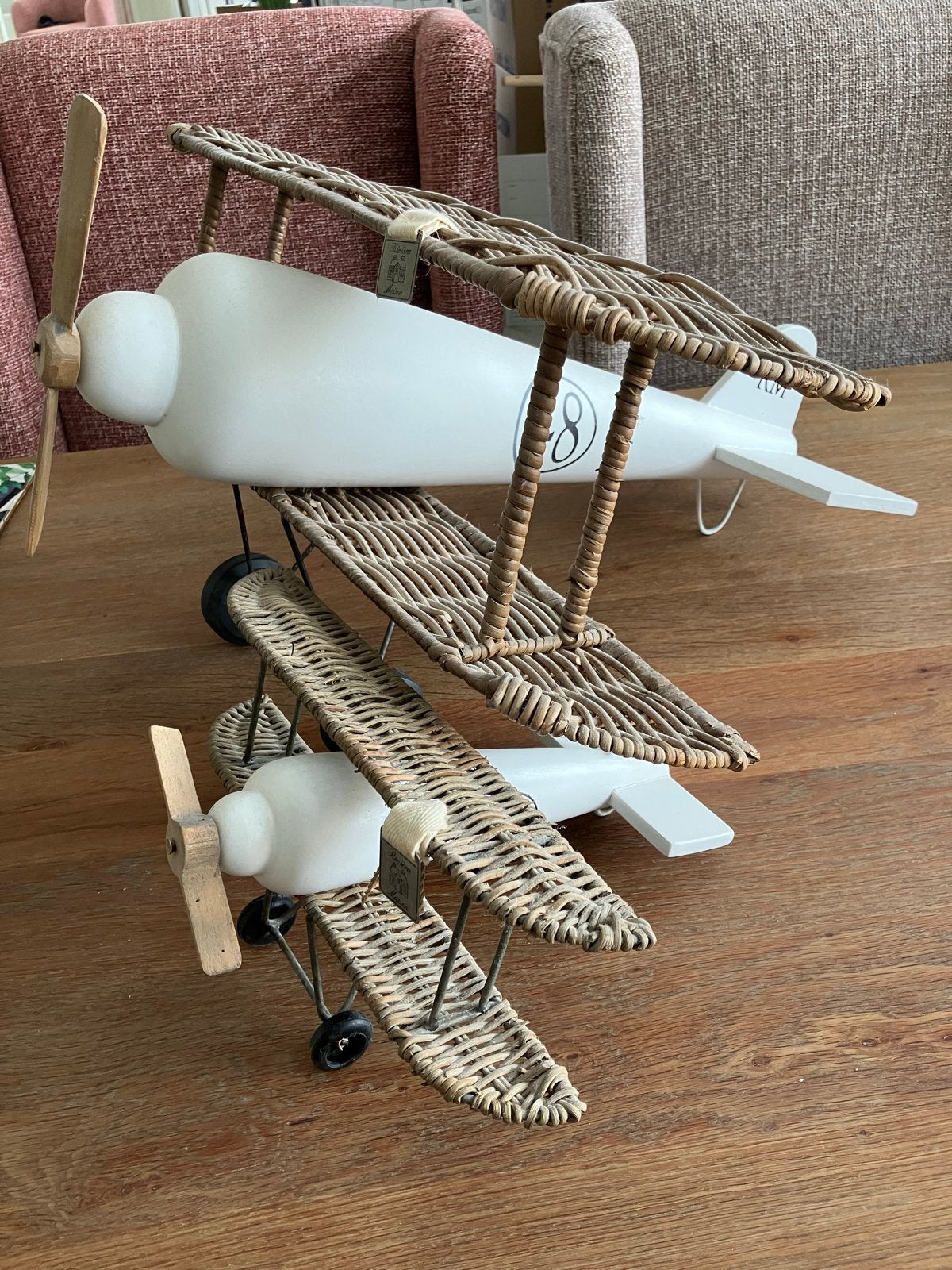 Rivièra maison Decoratieve Vliegtuigen Set - Rotan & Hout, Ophalen of Verzenden, Zo goed als nieuw