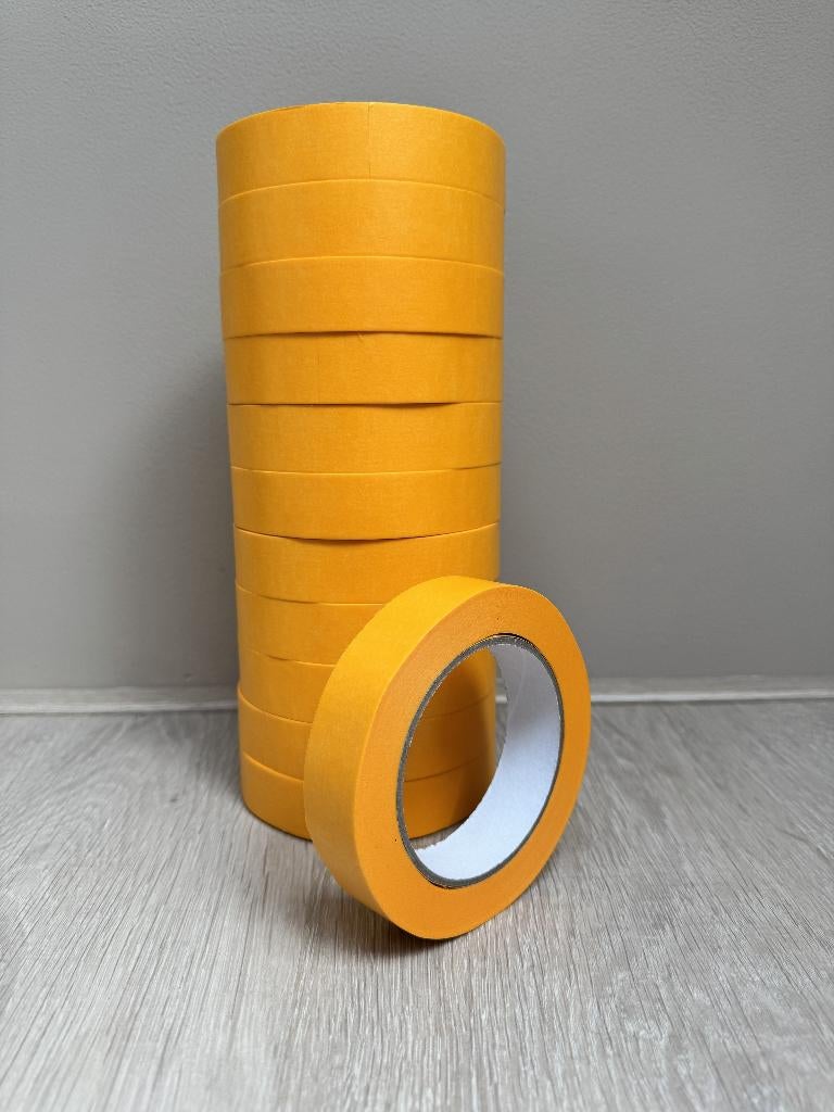 Gele afplak- of schilderstape 24mm - vanaf € 1,66 per rol, Hobby en Vrije tijd, Nieuw, Ophalen of Verzenden, Geschikt voor karton