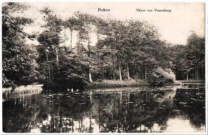 Putten (gld), vijver van vanenburg, gelopen, richtprijs 3,50, Verzamelen, Verzenden, 1940 tot 1960, Gelopen, Gelderland