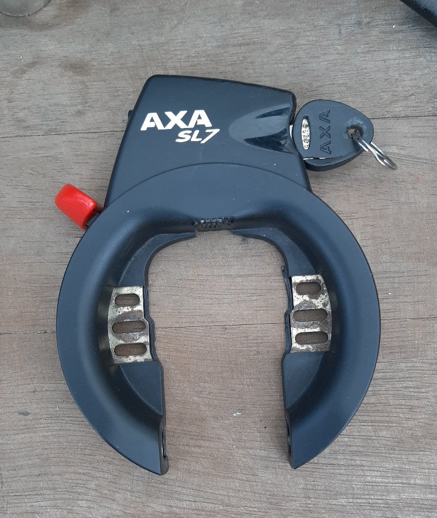 AXA SL7 Type 582 Ringslot - Kleur Zwart - 1 Sleutel, Ophalen, Zo goed als nieuw, Ringslot