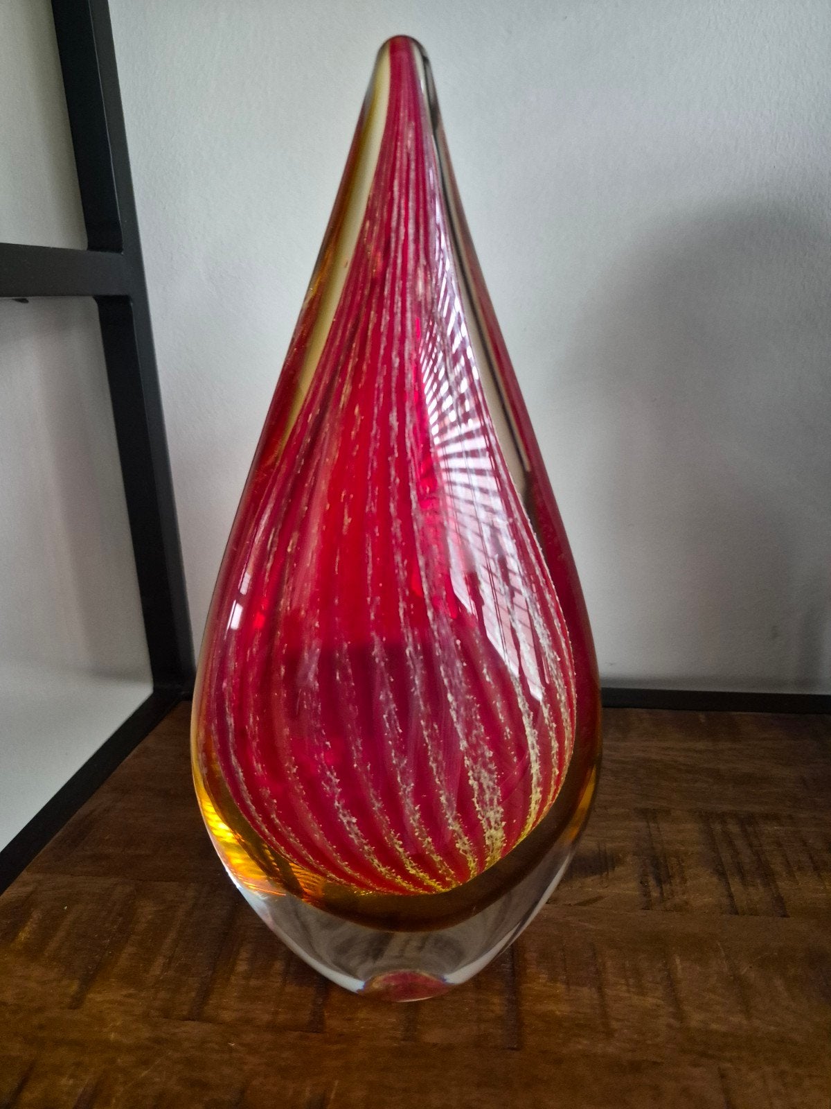 Murano Sommerso Glazen Druppel - Flavio Poli Stijl, Antiek en Kunst, Ophalen of Verzenden
