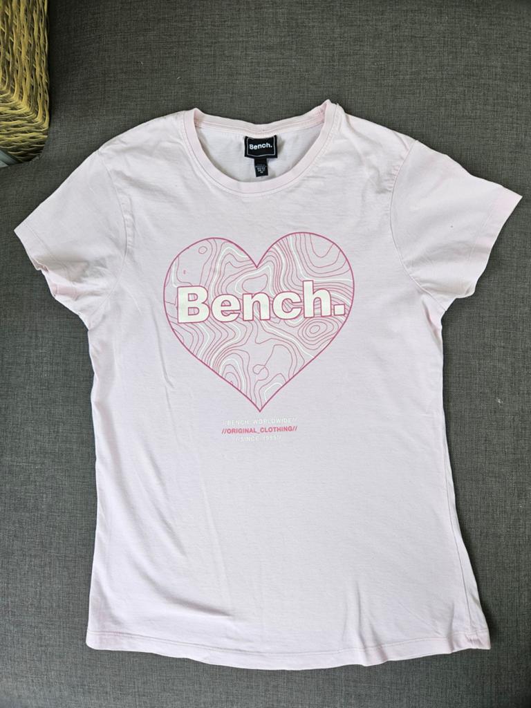 Bench T-shirt met hartprint - Roze, Maat 38/40 (M), Bench, Ophalen of Verzenden, Zo goed als nieuw