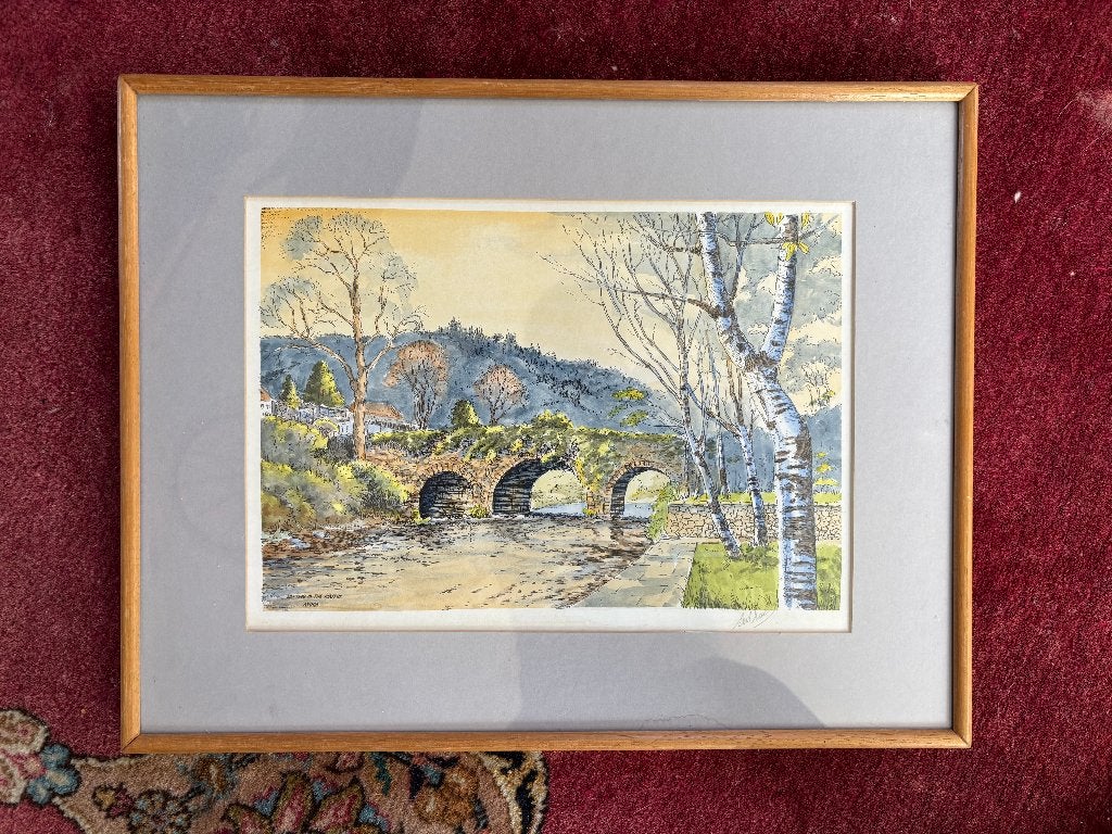Gesigneerde ingelijste prent – Meeting of the Waters, Avoca, Ophalen