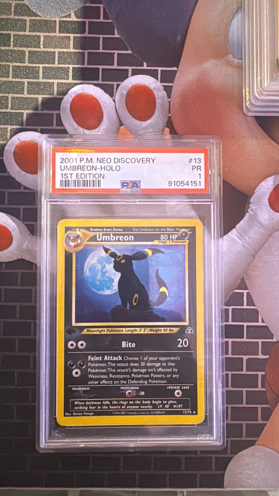 Umbreon holo first edition neo discovery #13 psa1, Ophalen, Zo goed als nieuw