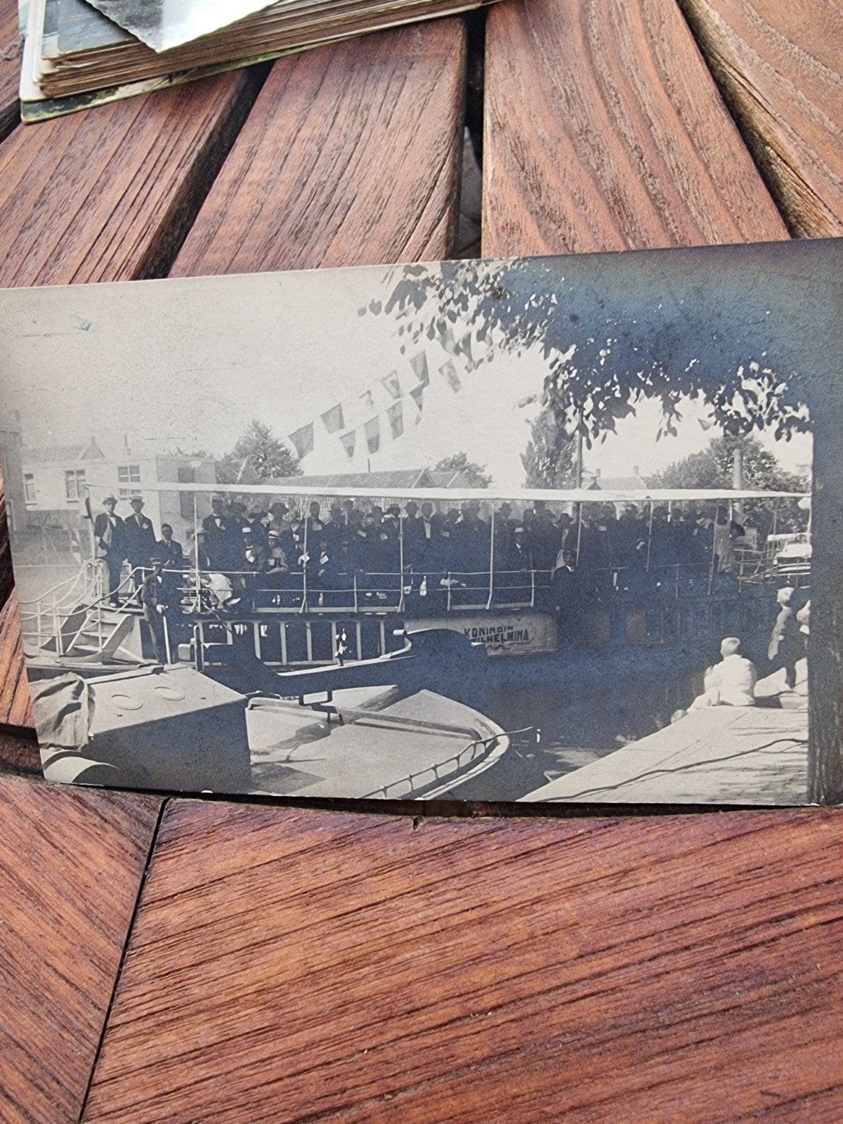 Oude ansicht/foto Koningin Wilhelmina boot 1922, Ophalen of Verzenden