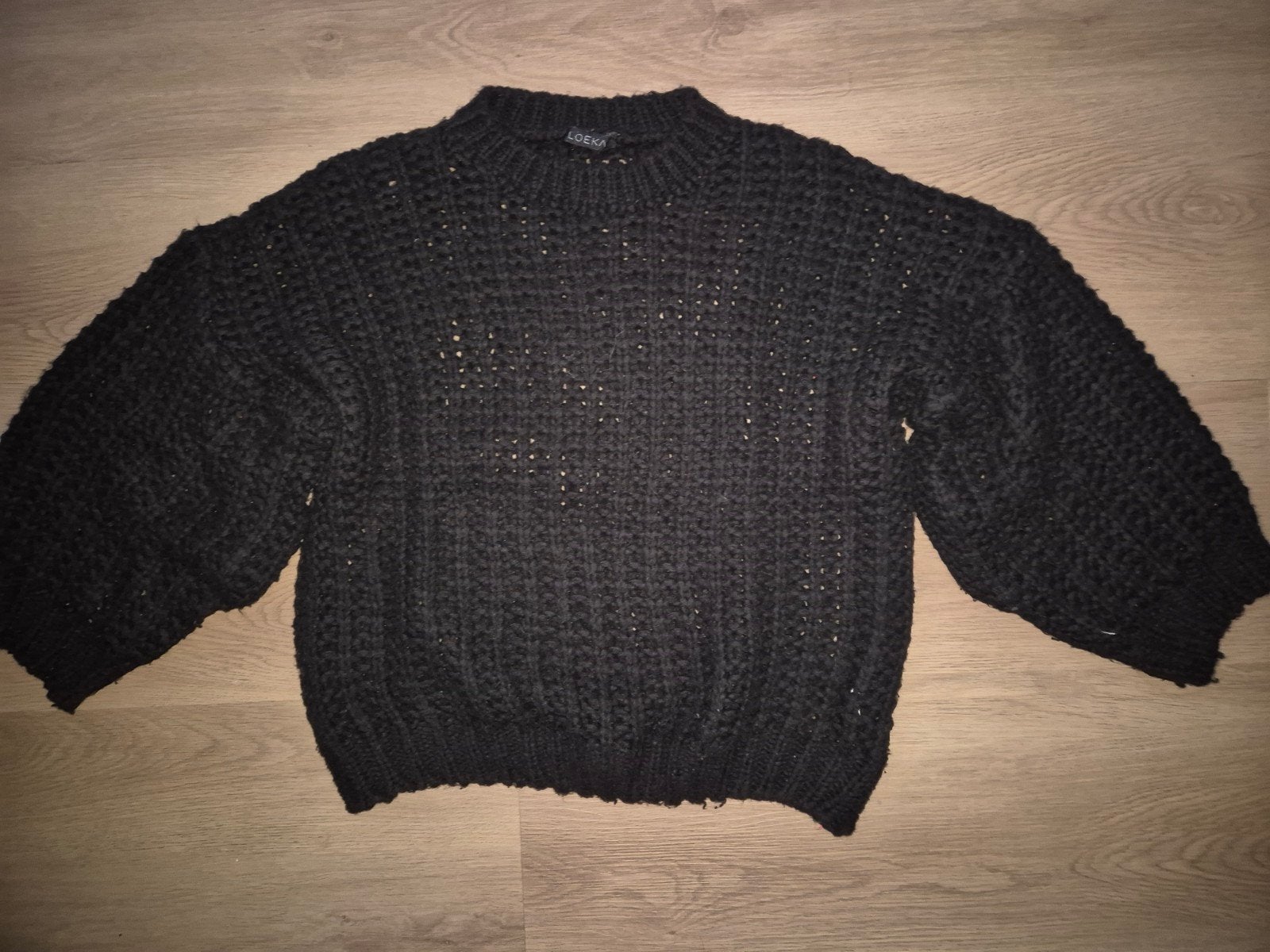 Zwarte grof gebreide trui, maat 40, Ophalen of Verzenden, Gedragen, Maat 38/40 (M), Zwart