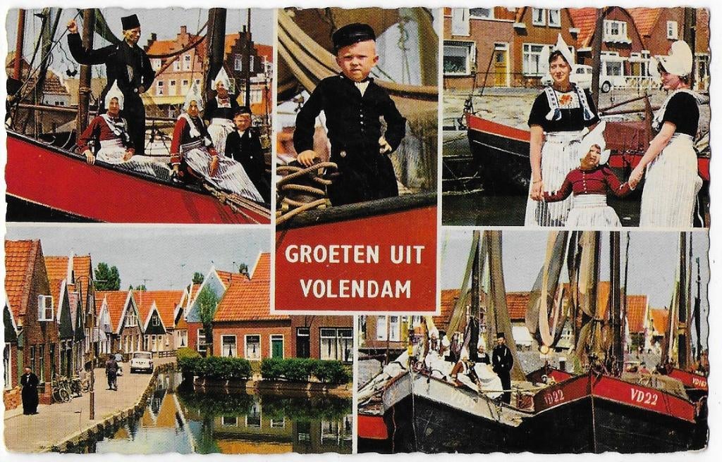 Volendam Oude Gelopen Ansichtkaart ( B209 ), Ophalen of Verzenden, 1960 tot 1980, Gelopen, Noord-Holland