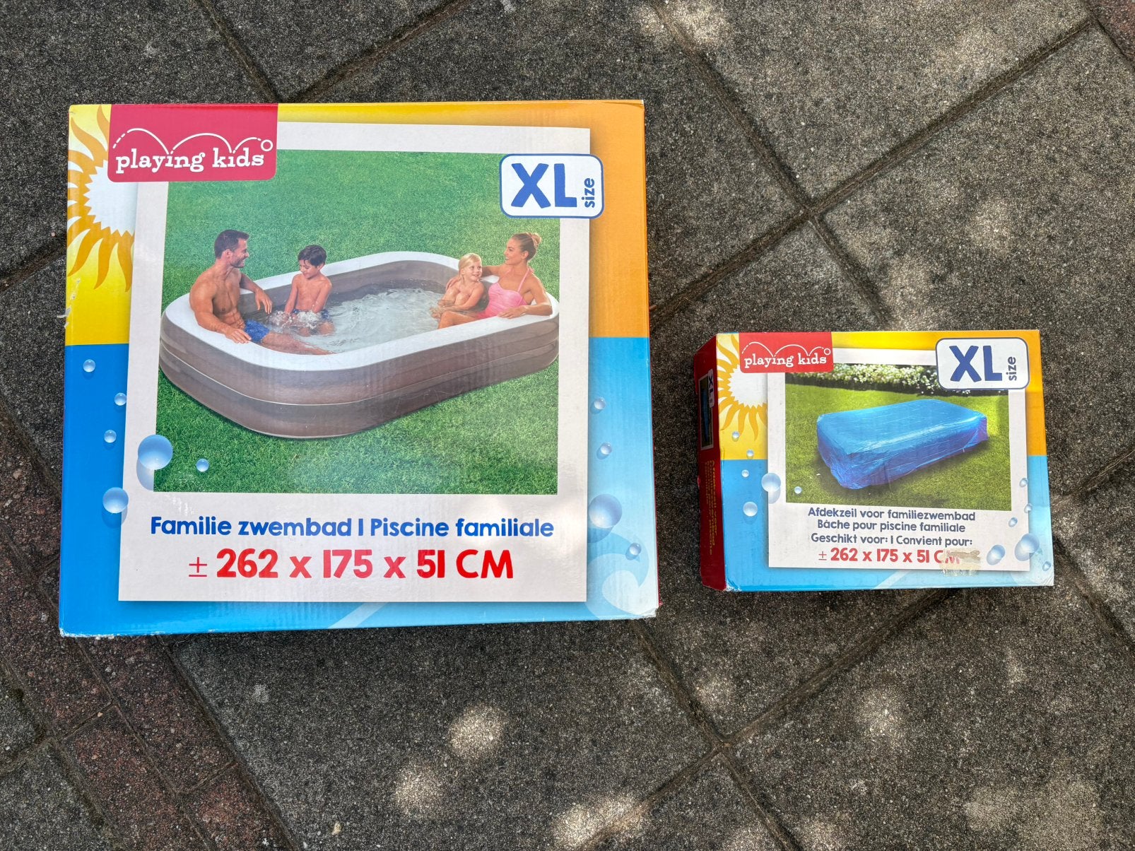 Te koop FAMILIE ZWEMBAD met AFDEKZEIL, Ophalen, Zo goed als nieuw, Afdekzeil