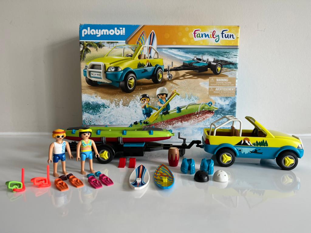 Playmobil Family Fun Strandwagen met kano (70436) COMPLEET, Ophalen of Verzenden, Zo goed als nieuw