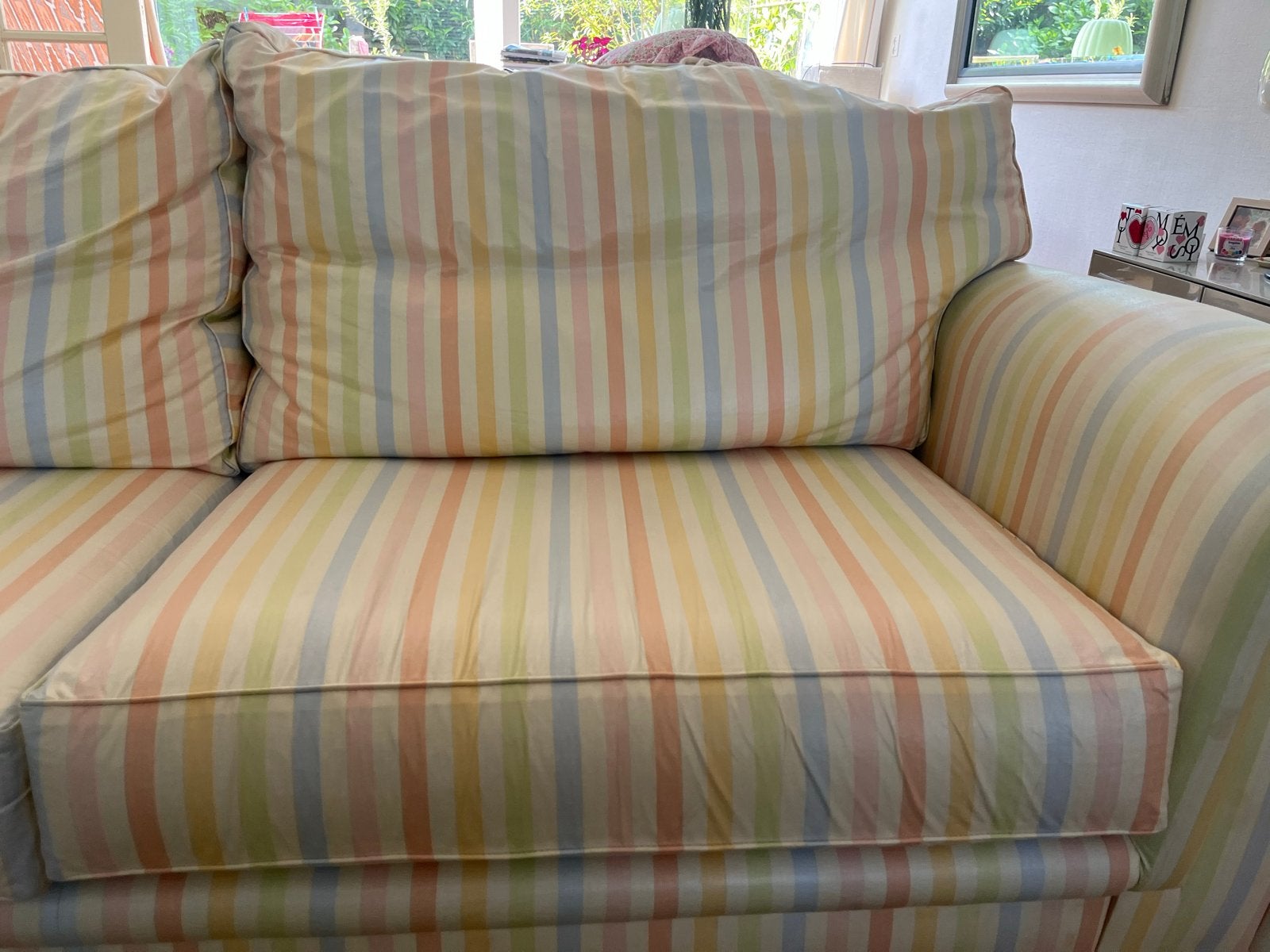 Ruime driepersoonsbank, 205 cm breed, Huis en Inrichting, Banken | Sofa's en Chaises Longues, Ophalen, Gebruikt, Minder dan 75 cm