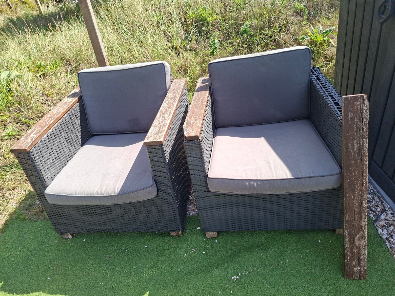 tuinset met kussens, Tuin en Terras, Ophalen, Gebruikt, Kunststof, 4 zitplaatsen