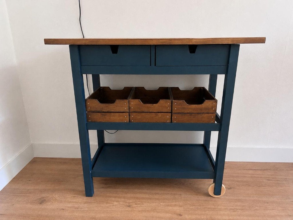 Keukentrolley - Ikea FÖRHÖJA, Ophalen, Blauw, 50 tot 100 cm, Zo goed als nieuw