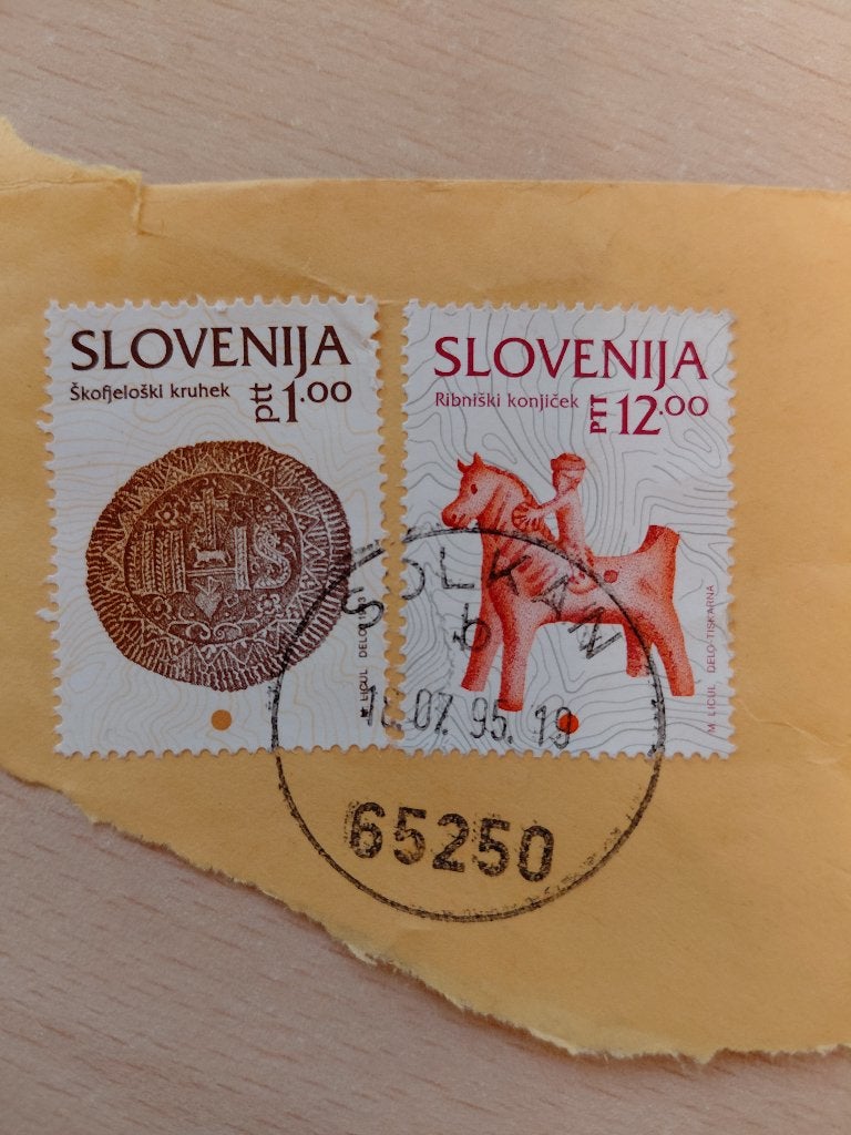 1995 Slovenië paard met stempel Solkan, Verzenden, Overige landen, Gestempeld