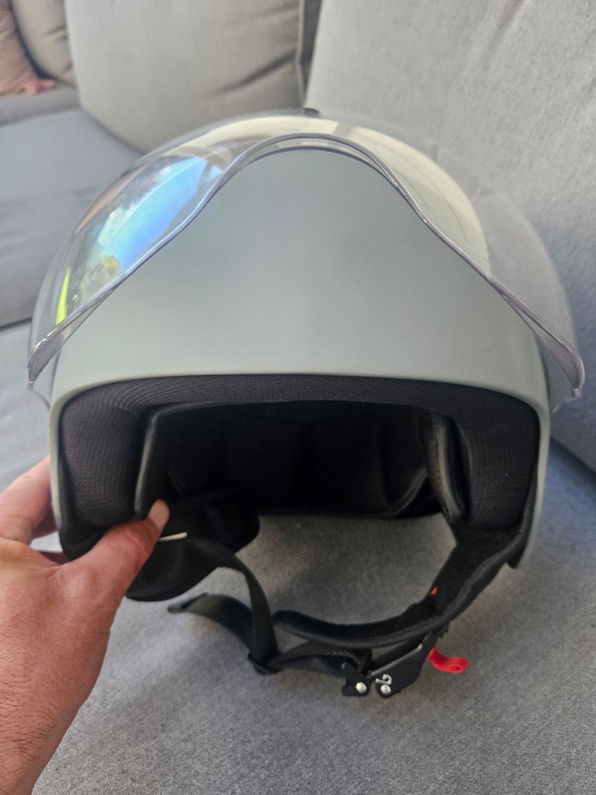 scooter helm tekoop nardo grey, Fietsen en Brommers, Ophalen of Verzenden, Zo goed als nieuw, Extra small of kleiner