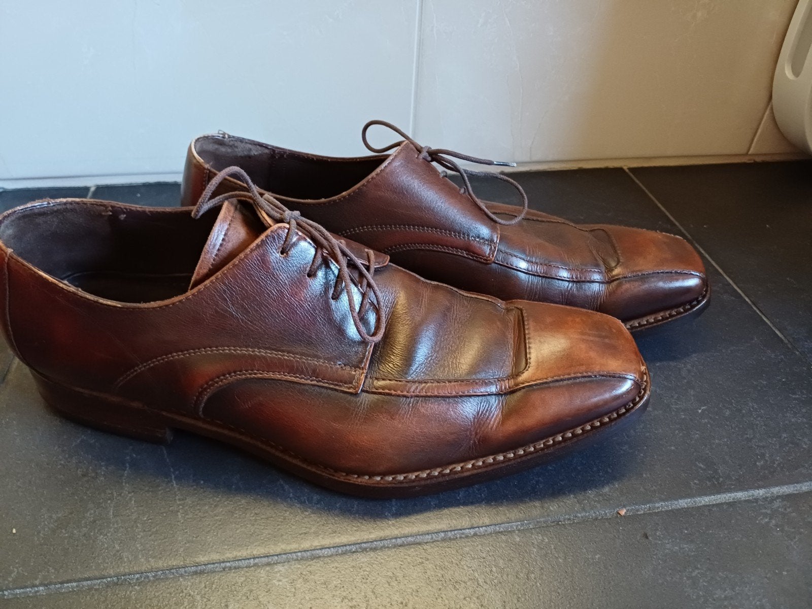 Bruine heren schoenen Floris van Bommel maat 43, Bruin, Floris van Bommel, Ophalen of Verzenden, Gedragen