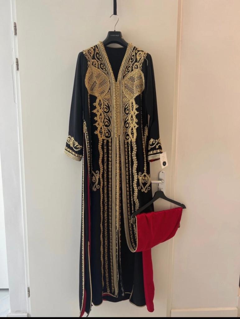 Takchita of kaftan, Zwart, Maat 42/44 (L), Nieuw, Ophalen of Verzenden